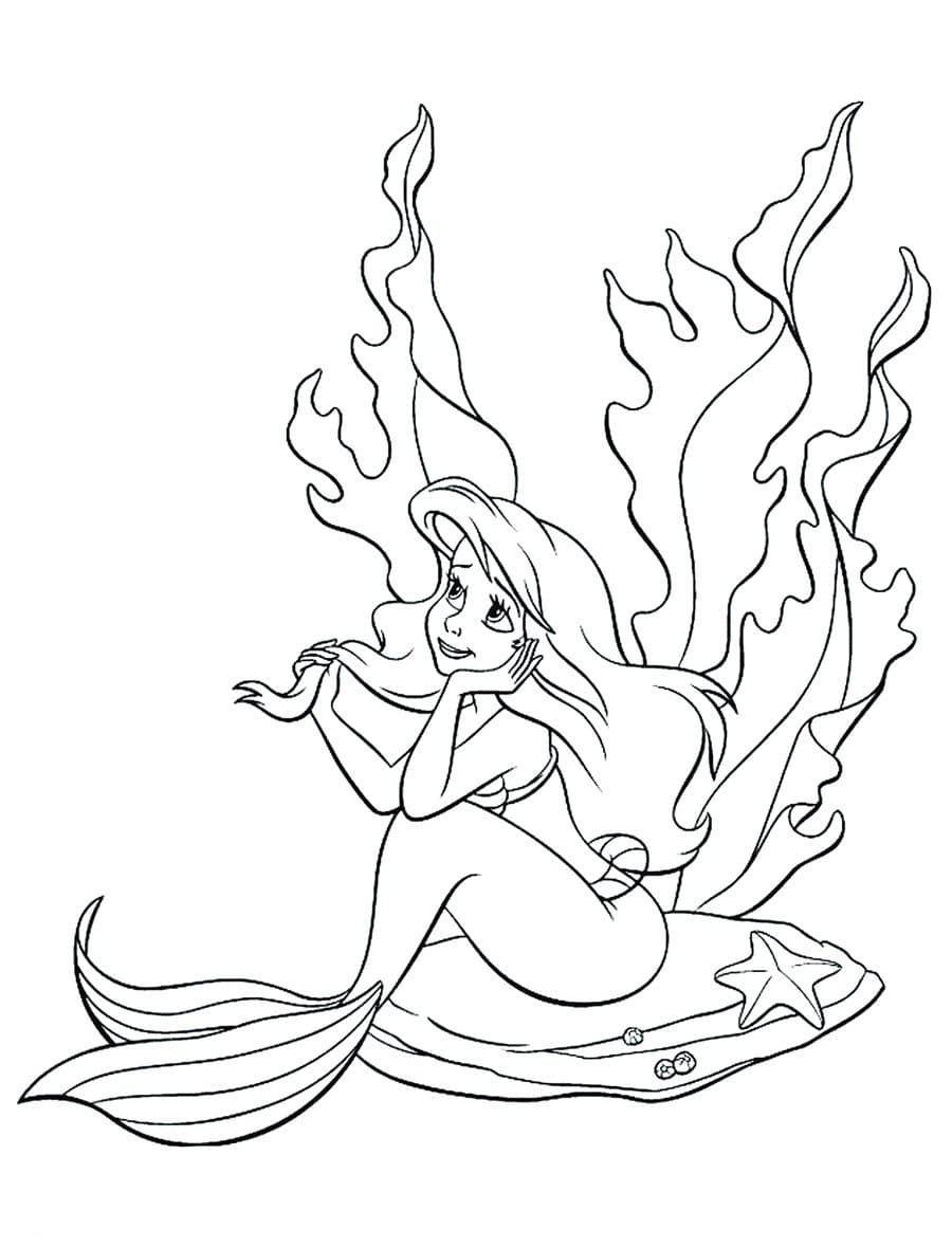Dibujo de Ariel 13 de La sirenita para imprimir y colorear