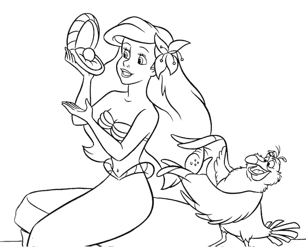 Ausmalbilder Ariel 16 von die Meerjungfrau zum Drucken und Frben