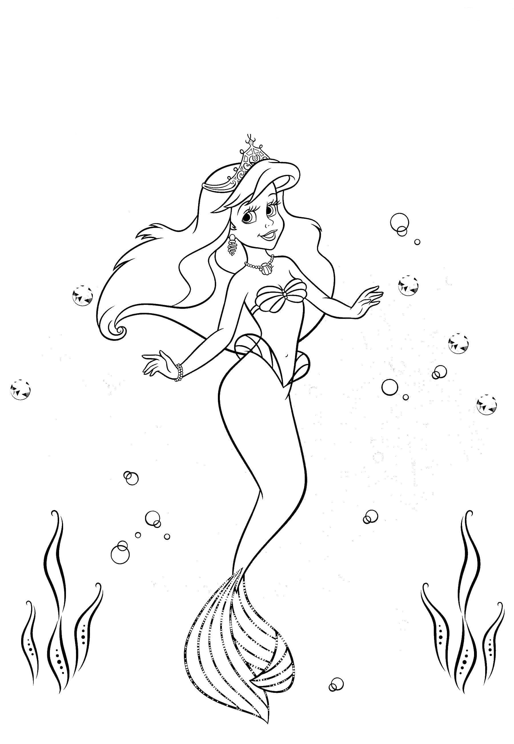 Ariel 21 from The Little Mermaid coloring page to print and coloring