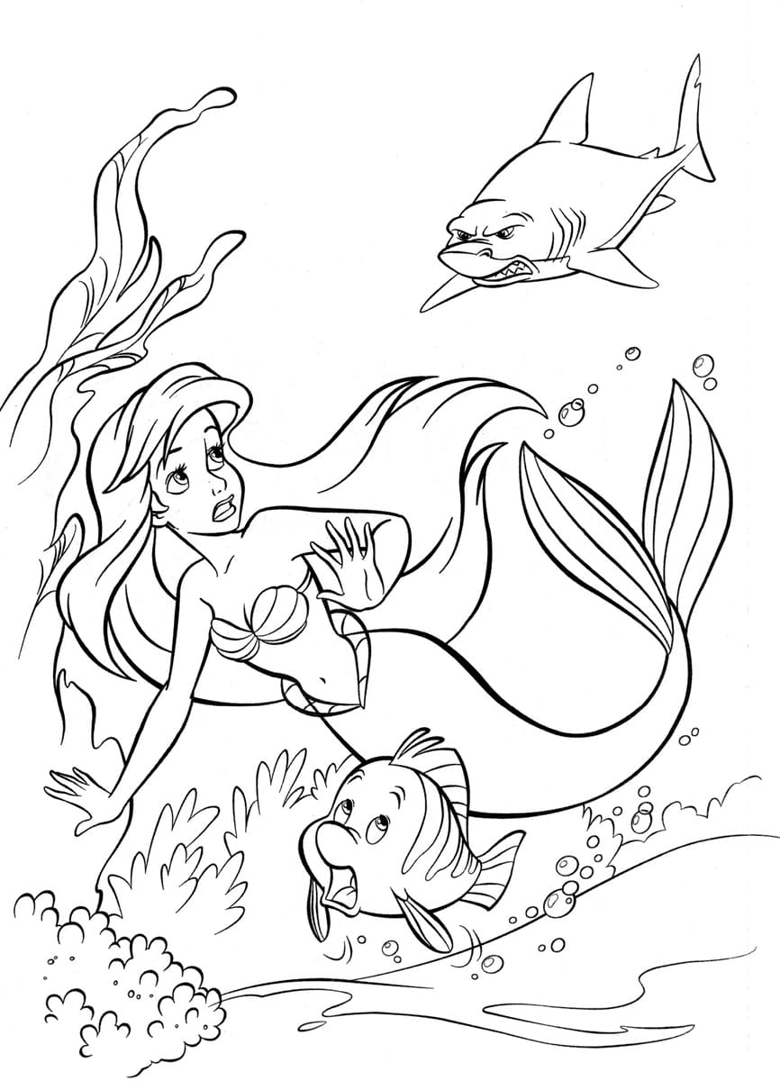 Desen cu Ariel 26 din Mica Sirenă pentru imprimare și colorare