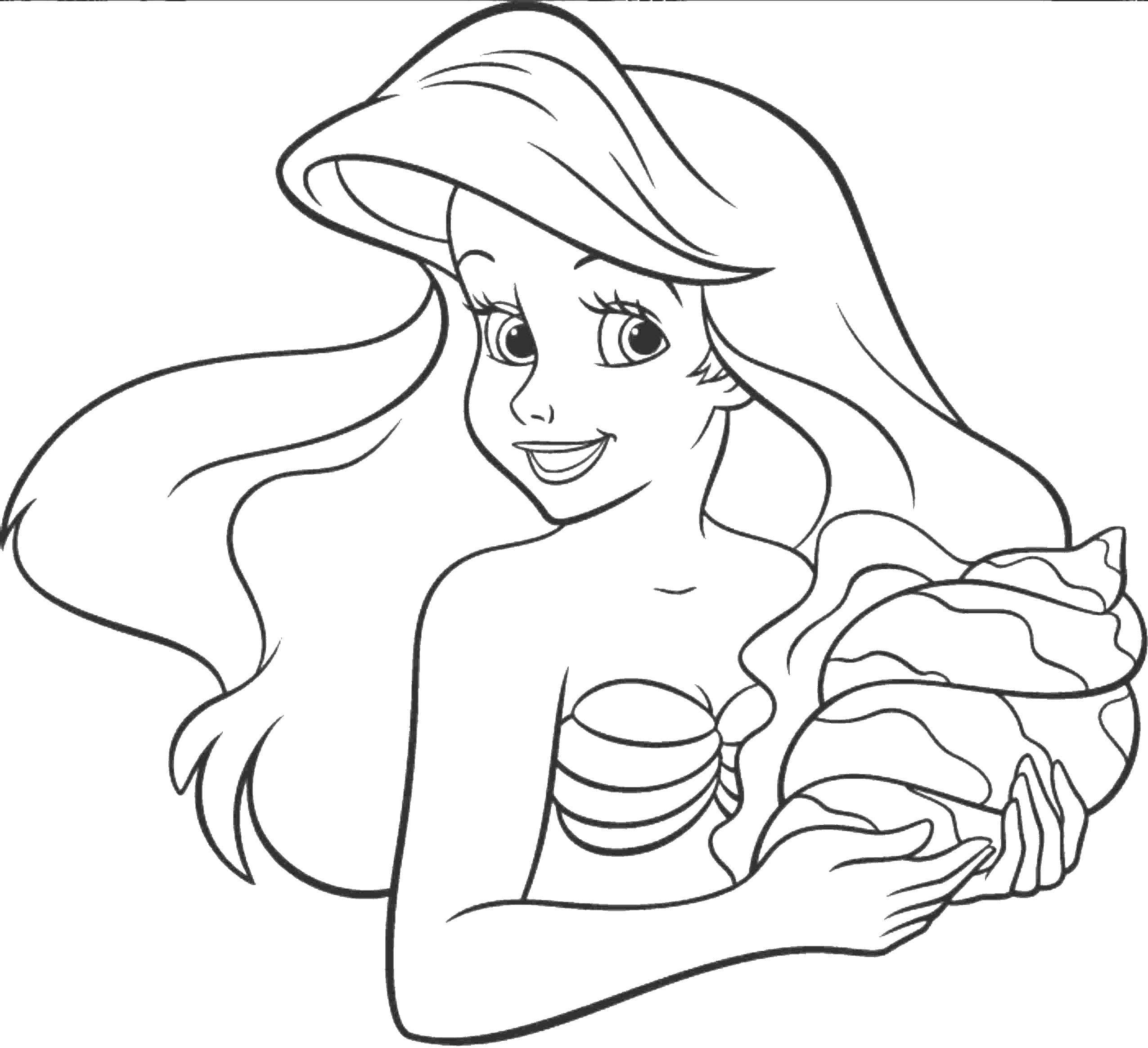 Dibujo de Ariel 29 de La sirenita para imprimir y colorear