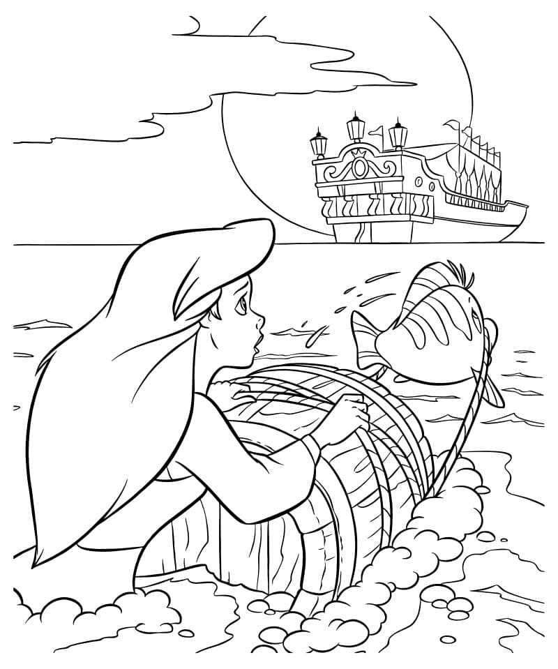 Dibujo de Ariel 31 de La sirenita para imprimir y colorear