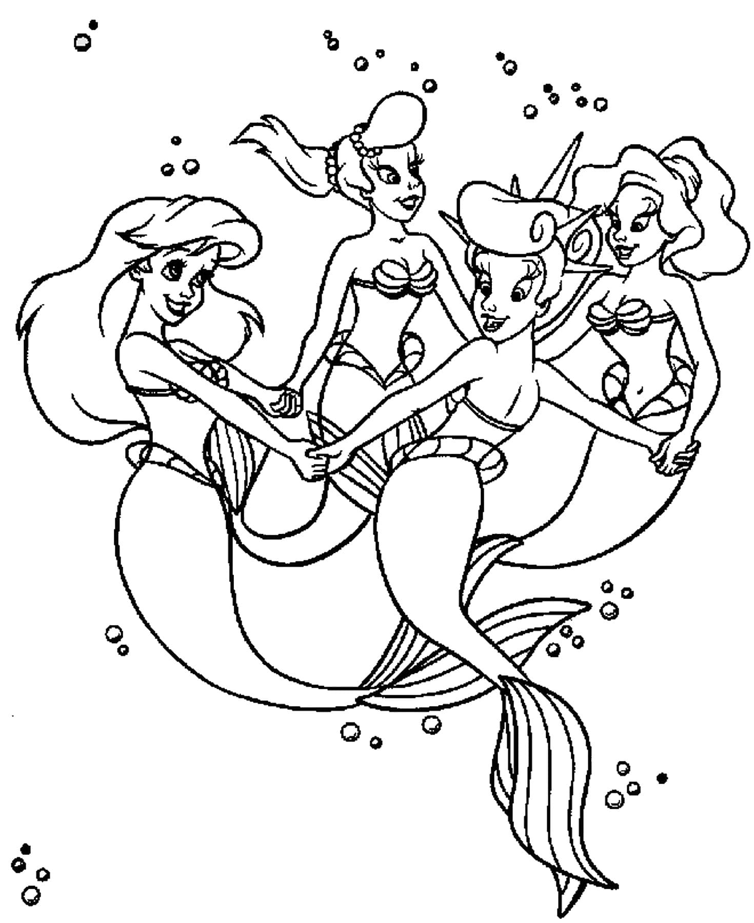 Ausmalbilder Ariel 37 von die Meerjungfrau zum Drucken und Frben