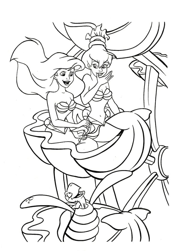 Dibujo de Ariel 39 de La sirenita para imprimir y colorear