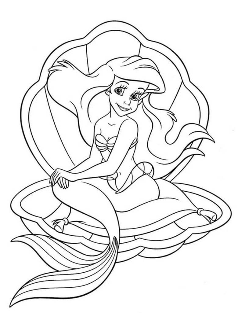 Dibujo de Ariel 49 de La sirenita para imprimir y colorear
