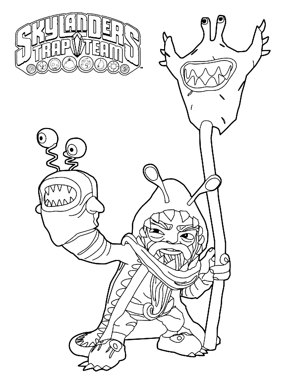 Drawing 4 from Skylanders coloring page to print and coloring