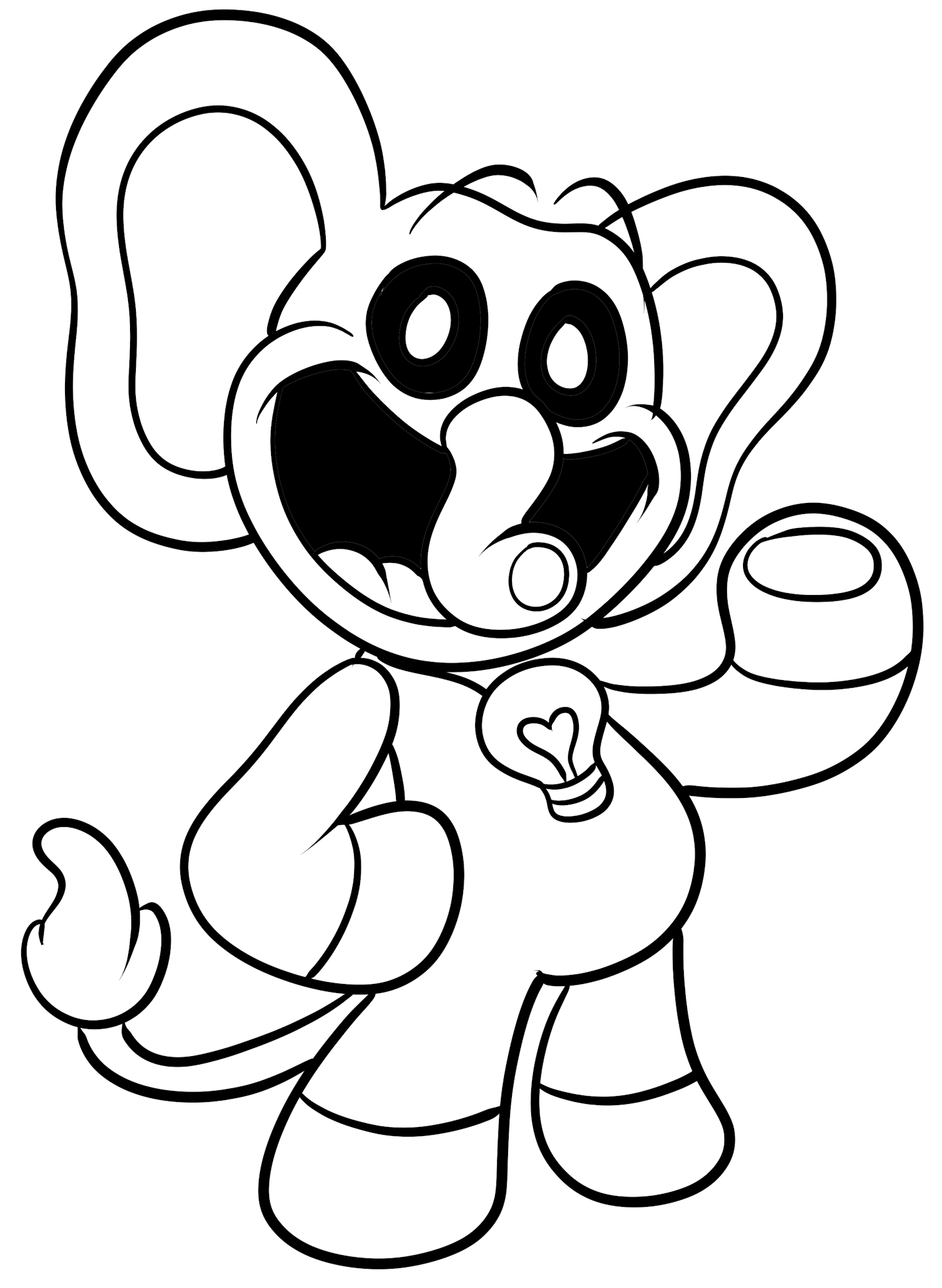 Dibujo de Bubba Bubbaphant de Smiling Critters para imprimir y colorear