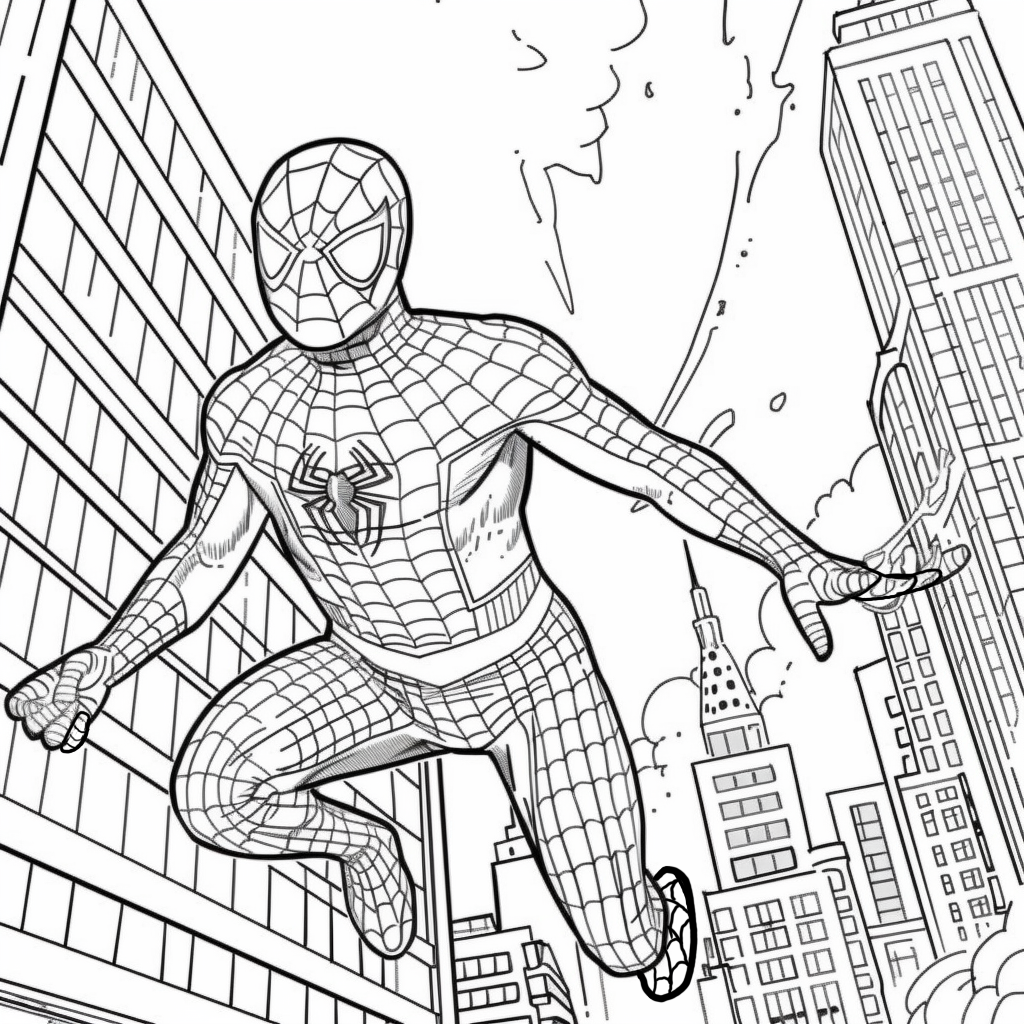Spider-man 01  coloring page to print and coloring
