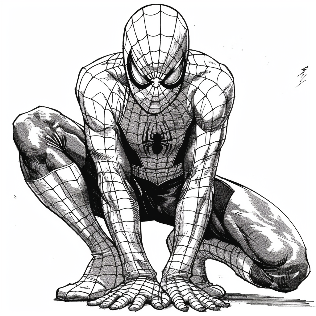 Spider-man 02  coloring page to print and coloring