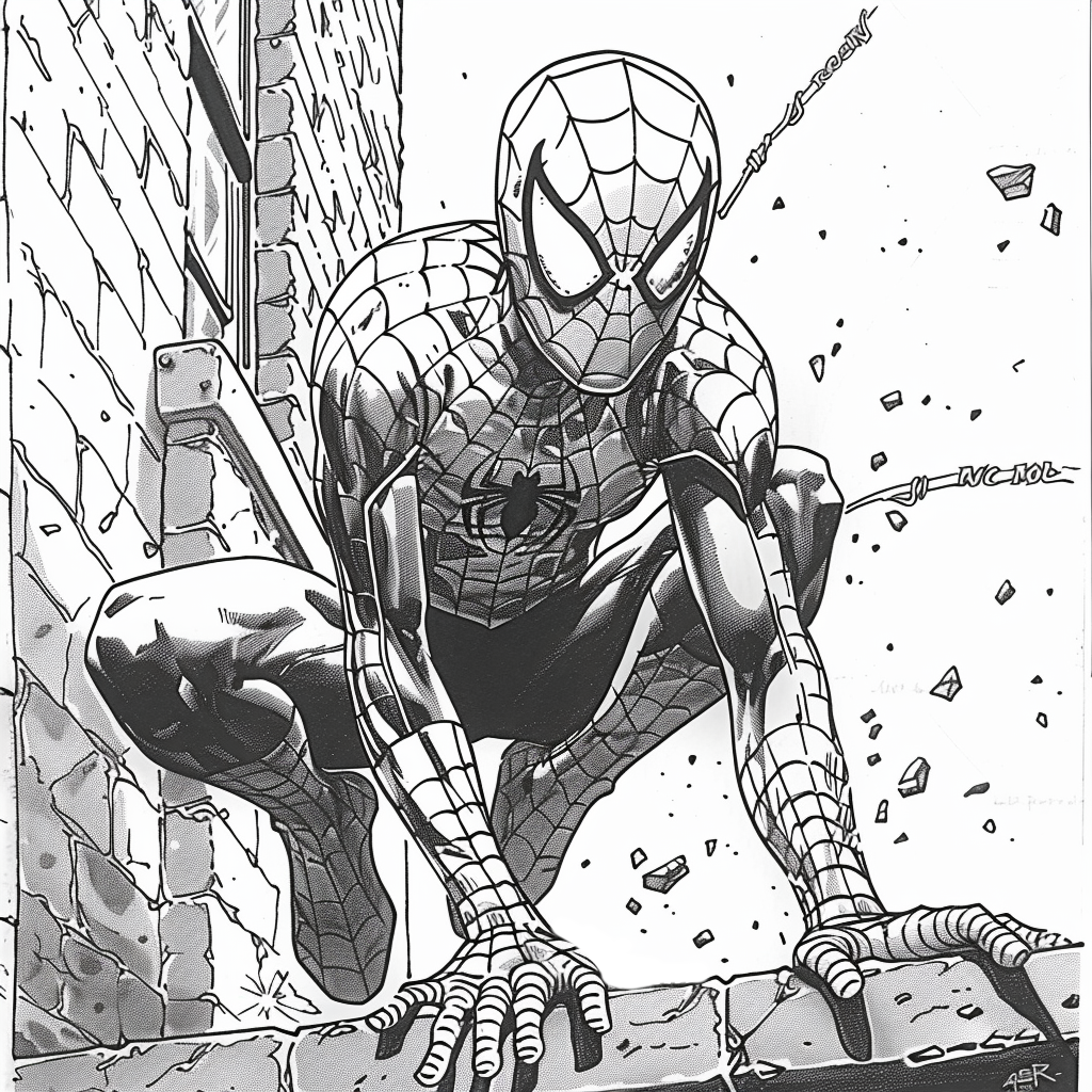 Spider-man 05  coloring page to print and coloring