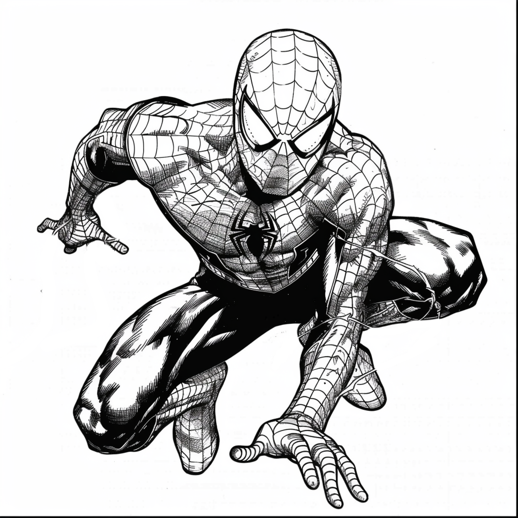 Dibujo 08 de Spider-Man para imprimir y colorear