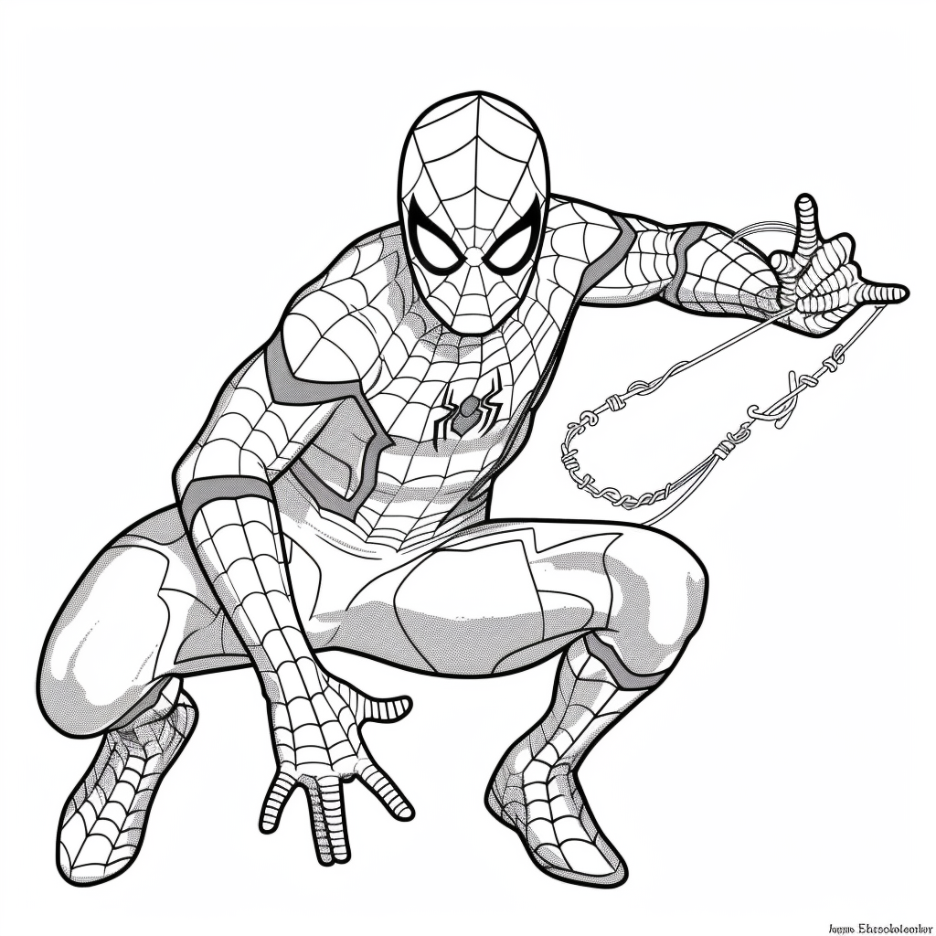 Dibujo 15 de Spider-Man para imprimir y colorear