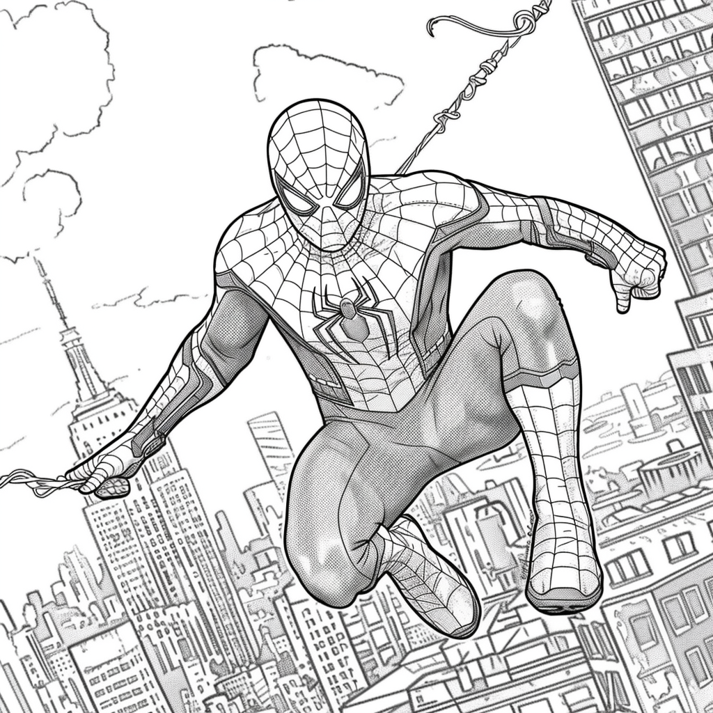 Dibujo 17 de Spider-Man para imprimir y colorear
