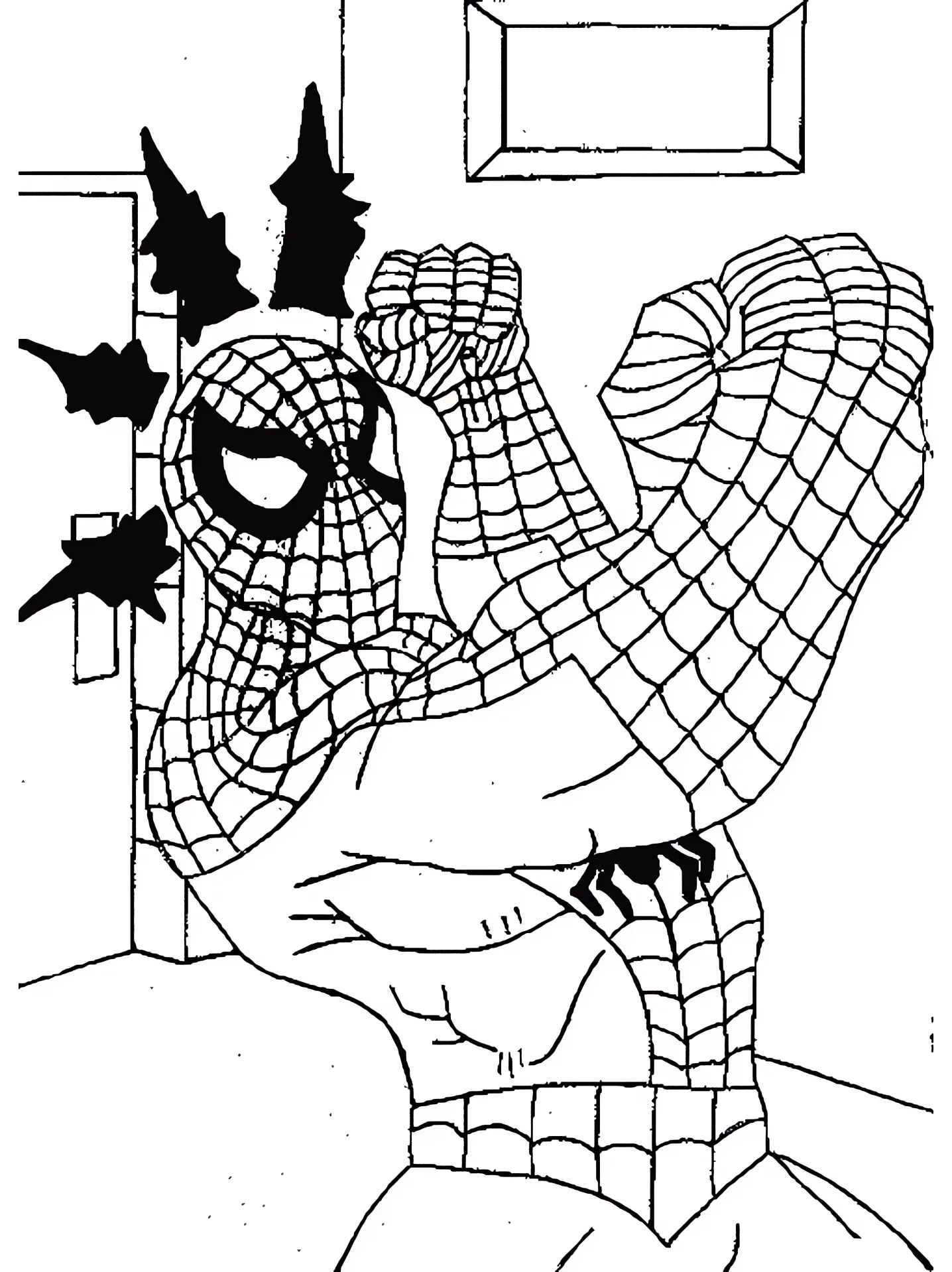 Spiderman con sentido de araña para imprimir y colorear