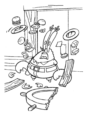 Desenul lui Mr. Krabs pentru imprimare și colorare