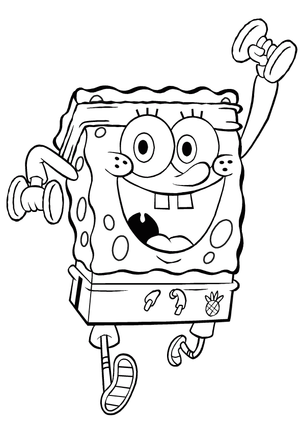 Disegno di Spongebob sportivo da stampare e colorare 