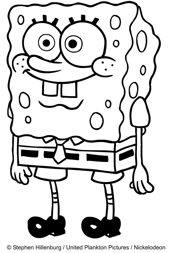 Dibujo de Bob Esponja para imprimir y pintar