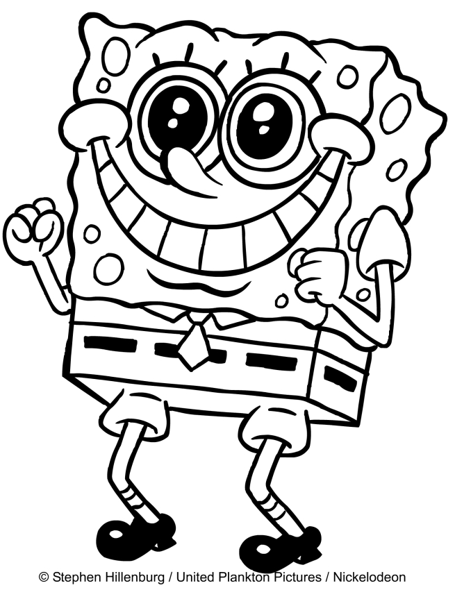 Bob Esponja de buen humor para imprimir y colorear