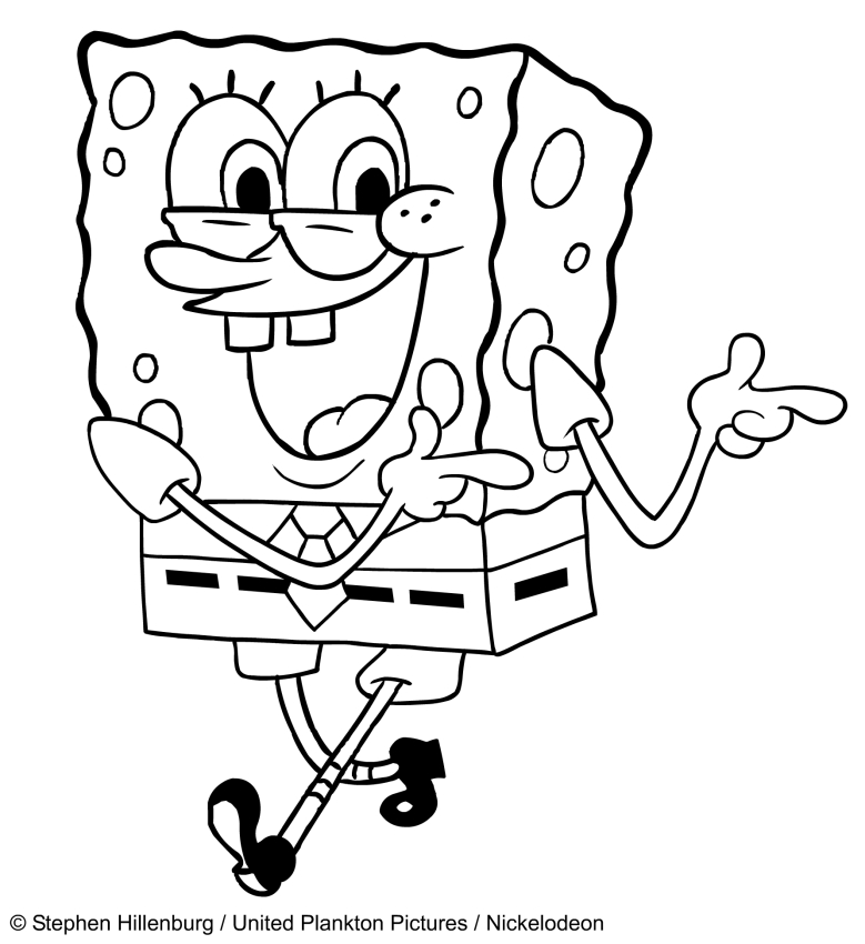 Dibujo de Bob Esponja para imprimir y pintar