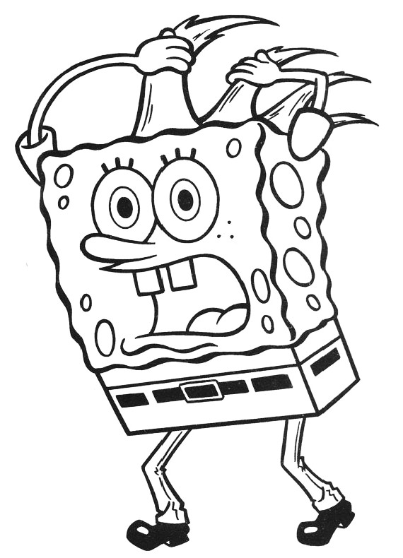 Disegno Di Spongebob Con Cresta Punk Da Colorare