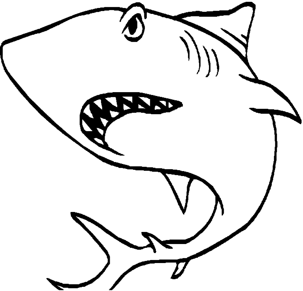 Drawing 1 of sharks to print and color