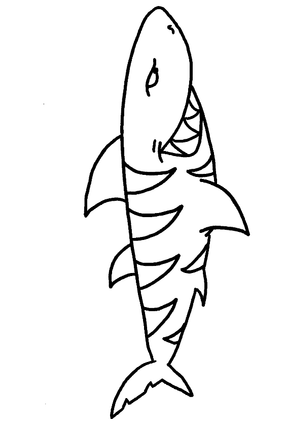 Disegno 6 di squali da stampare e colorare