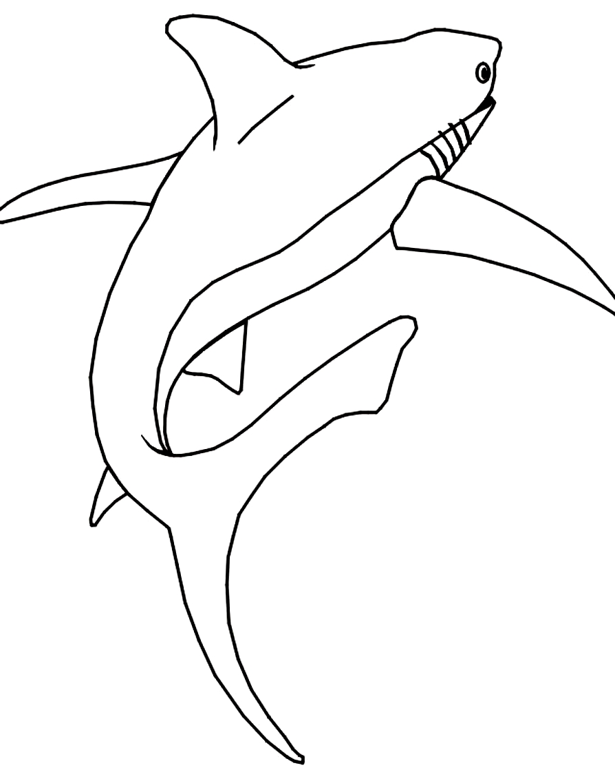 Dibujo 9 de Tiburones para imprimir y colorear