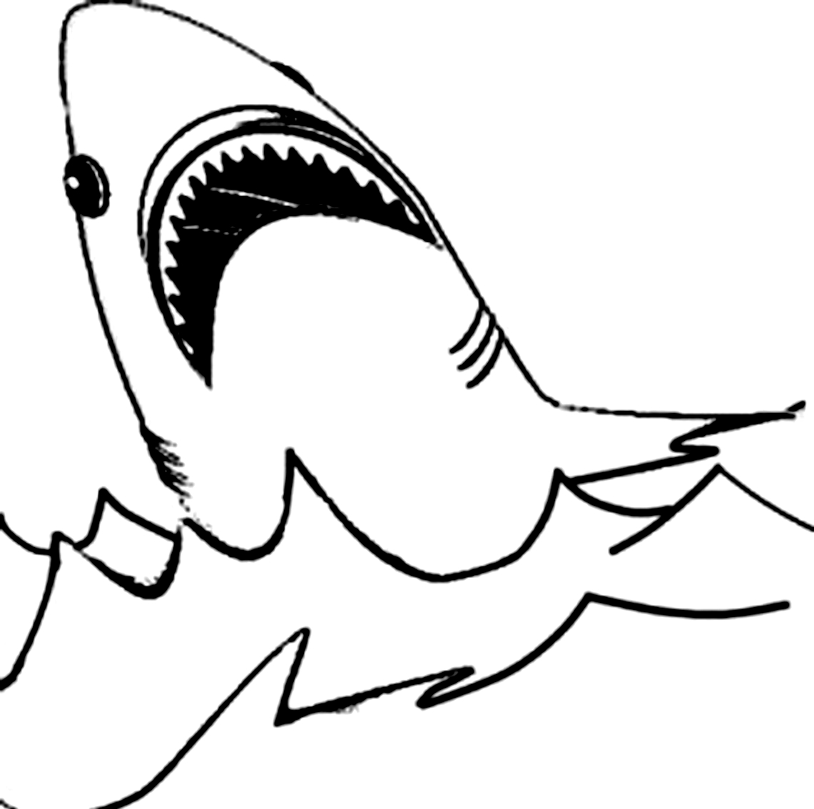 Dibujo 14 de Tiburones para imprimir y colorear
