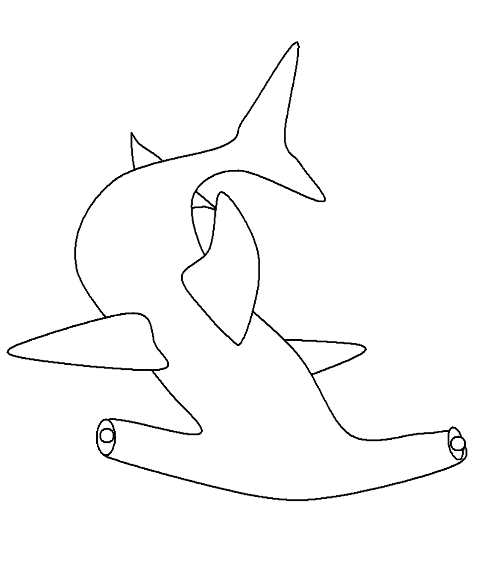 Drawing 15 of sharks to print and color