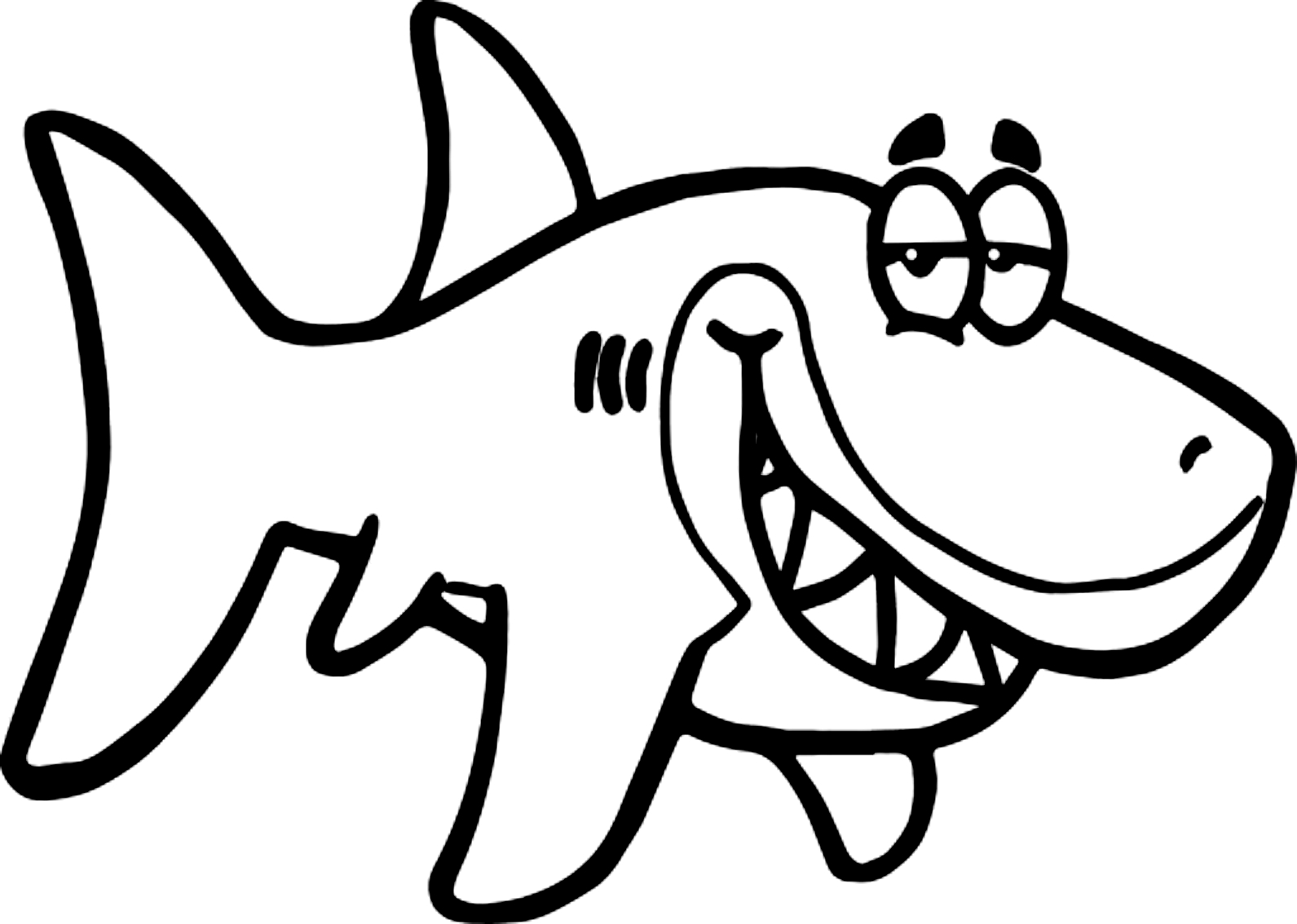 Disegno 17 di squali da stampare e colorare