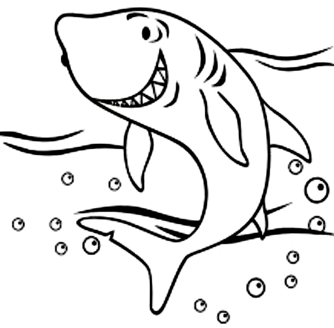 Drawing 19 of sharks to print and color