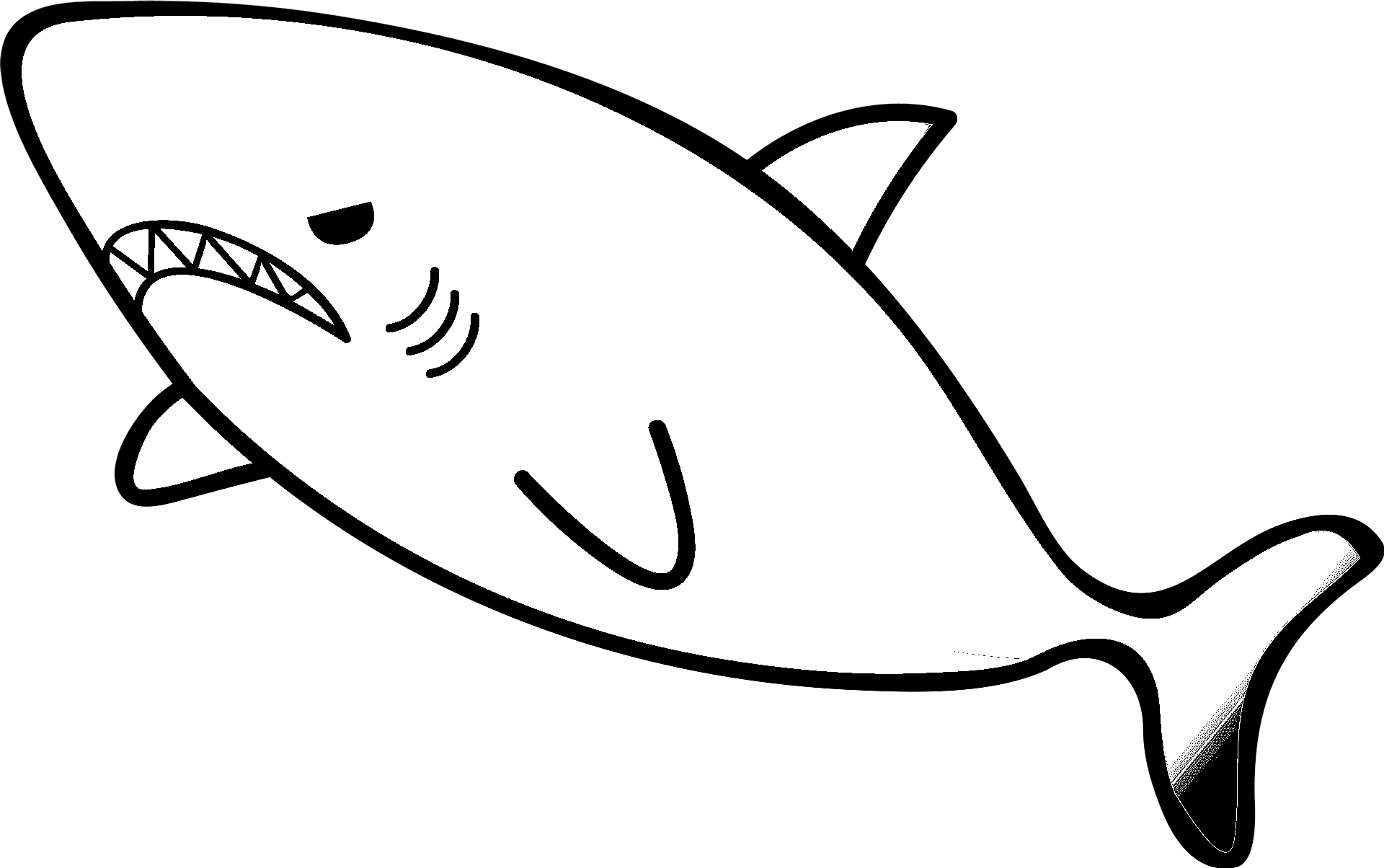 Disegno da colorare di uno squalo