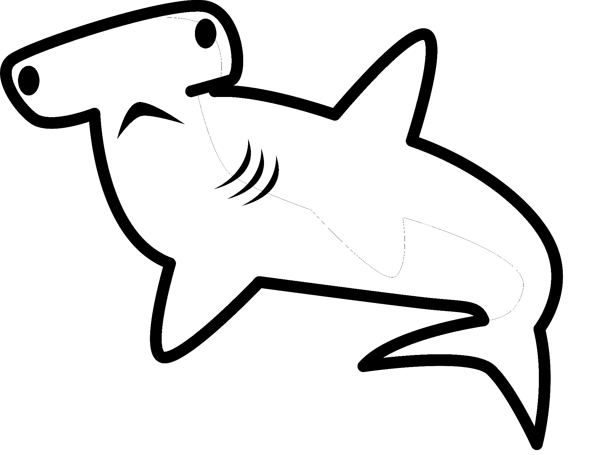 Disegno da colorare di uno squalo