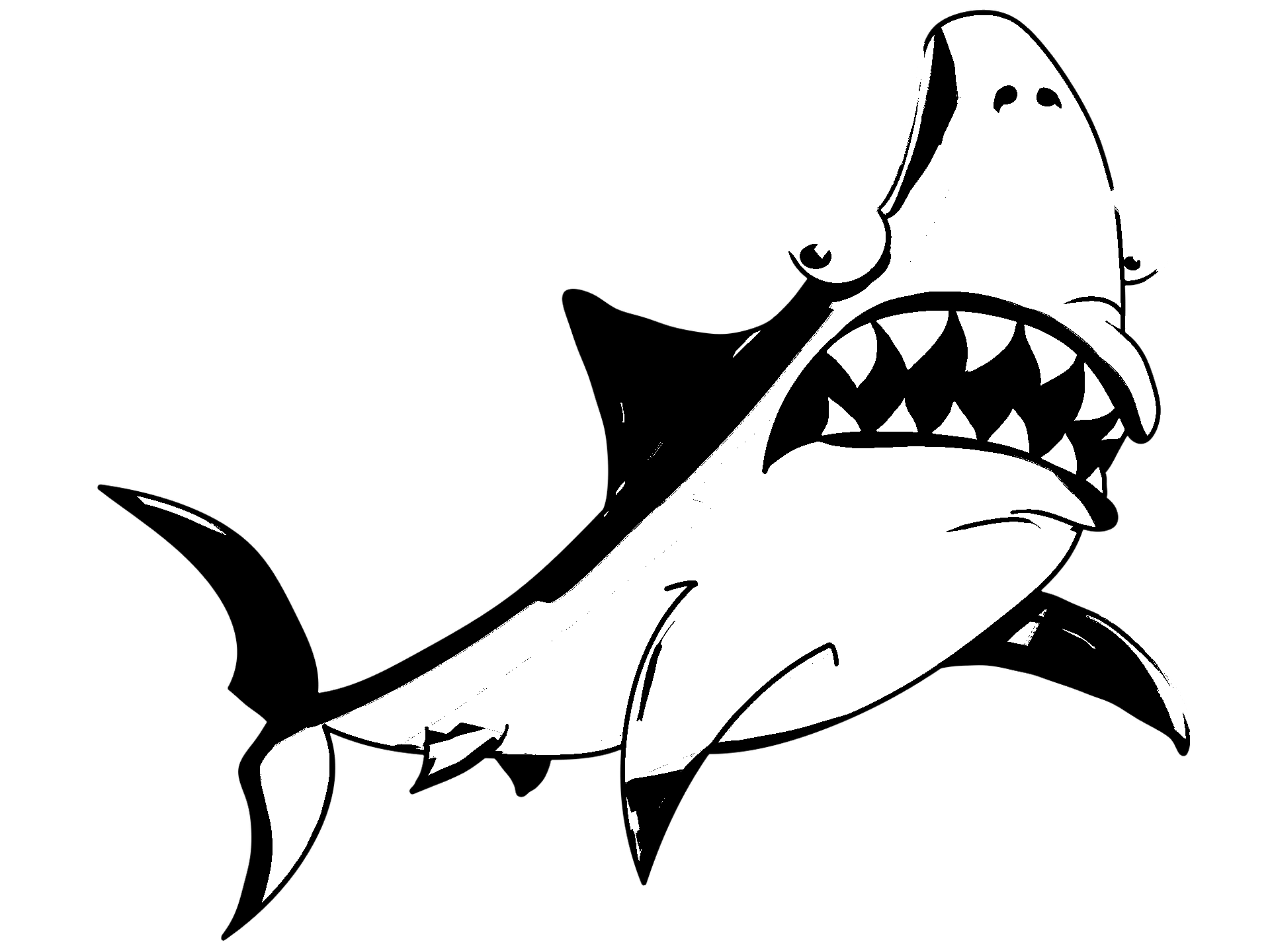 Coloring page of a shark