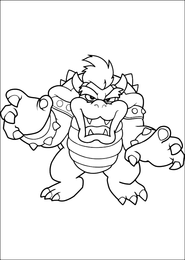 Super Mario monster dibujo para imprimir y colorear