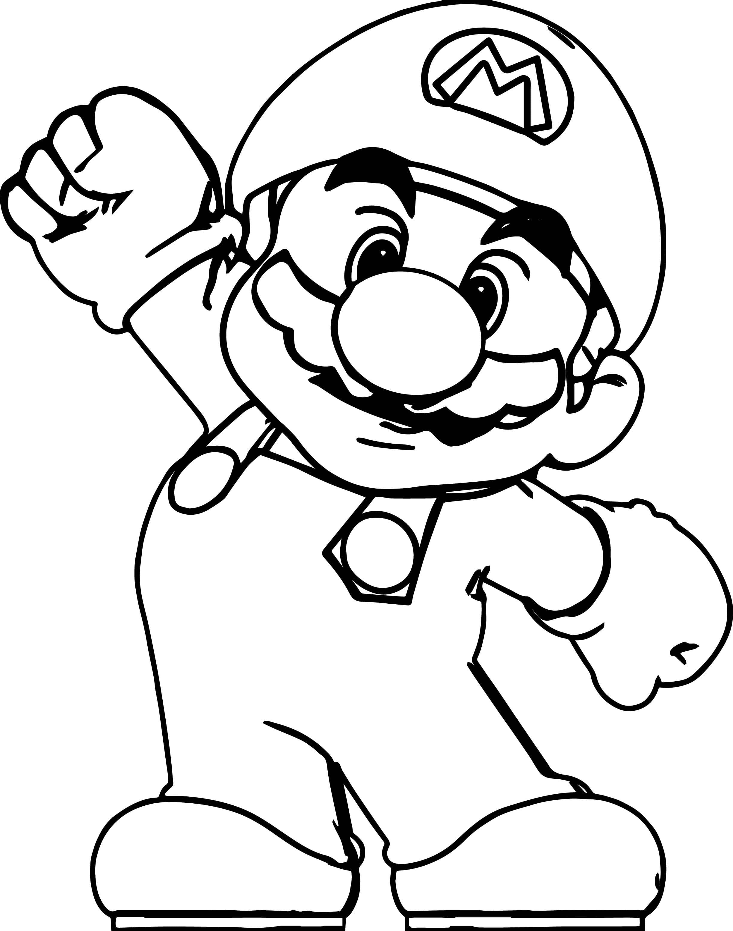 Desenho 04 de Super Mario para imprimir e colorir