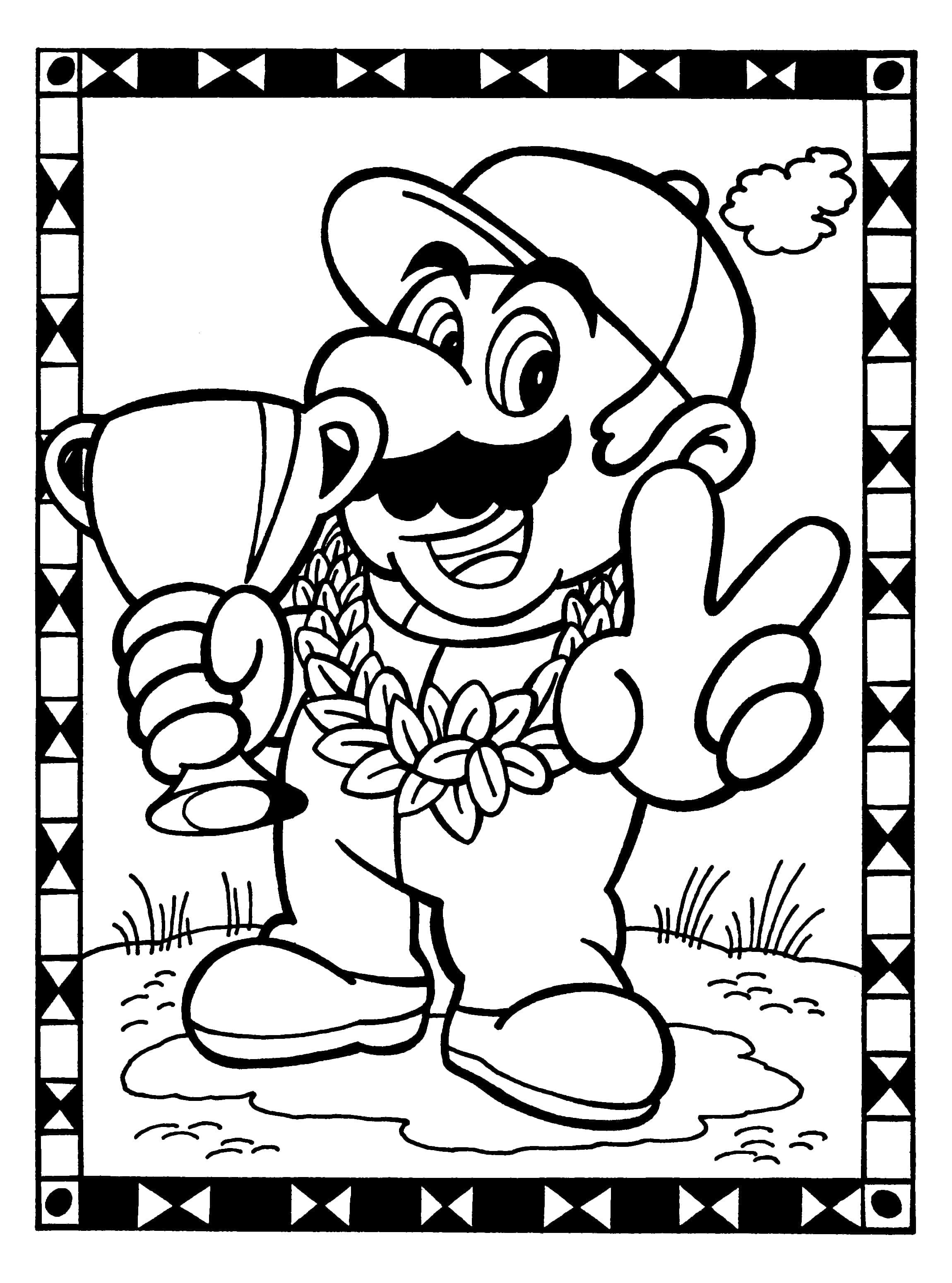 Desenho 11 de Super Mario para imprimir e colorir