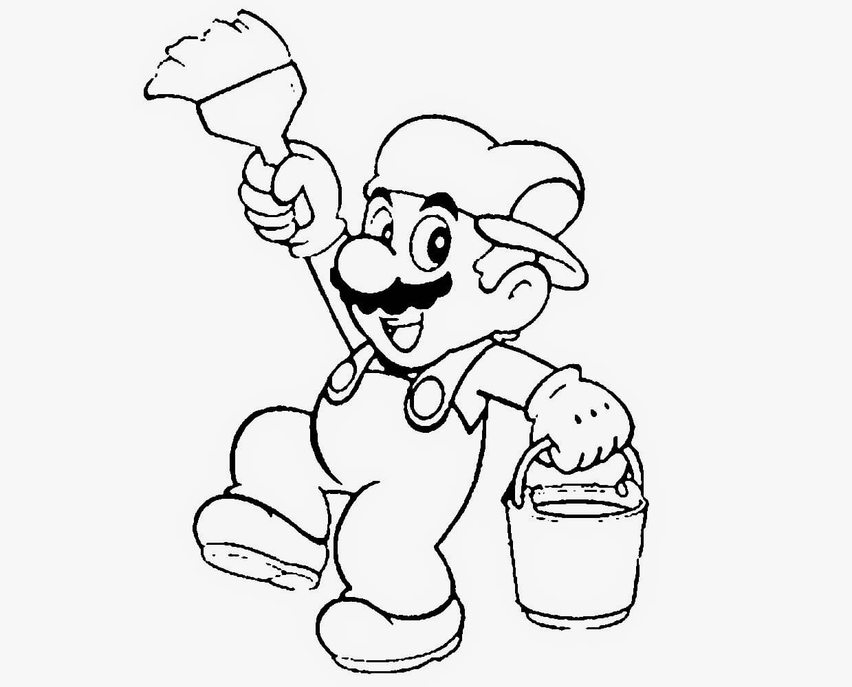 Desenho 12 de Super Mario para imprimir e colorir