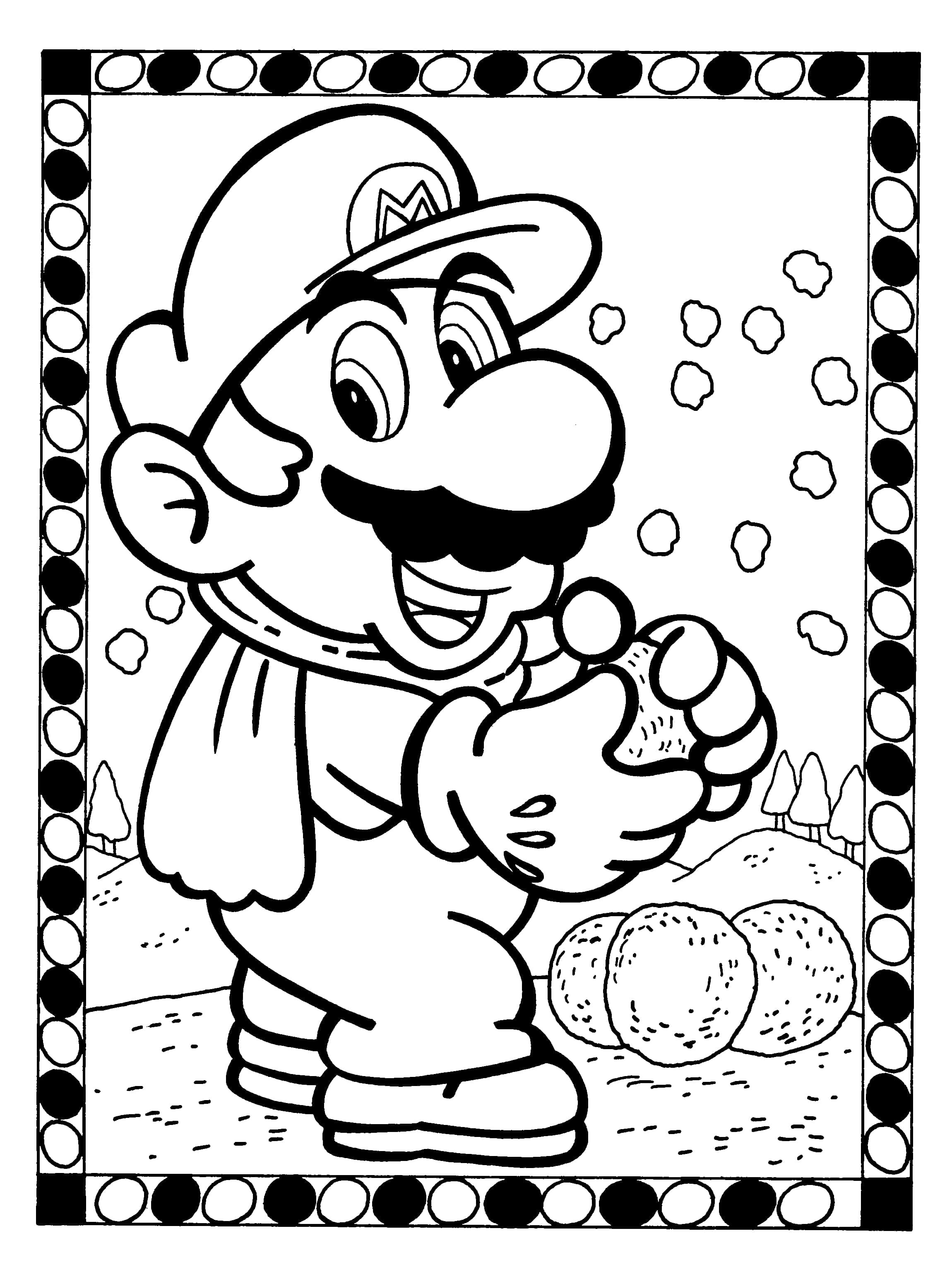 Desenho 14 de Super Mario para imprimir e colorir