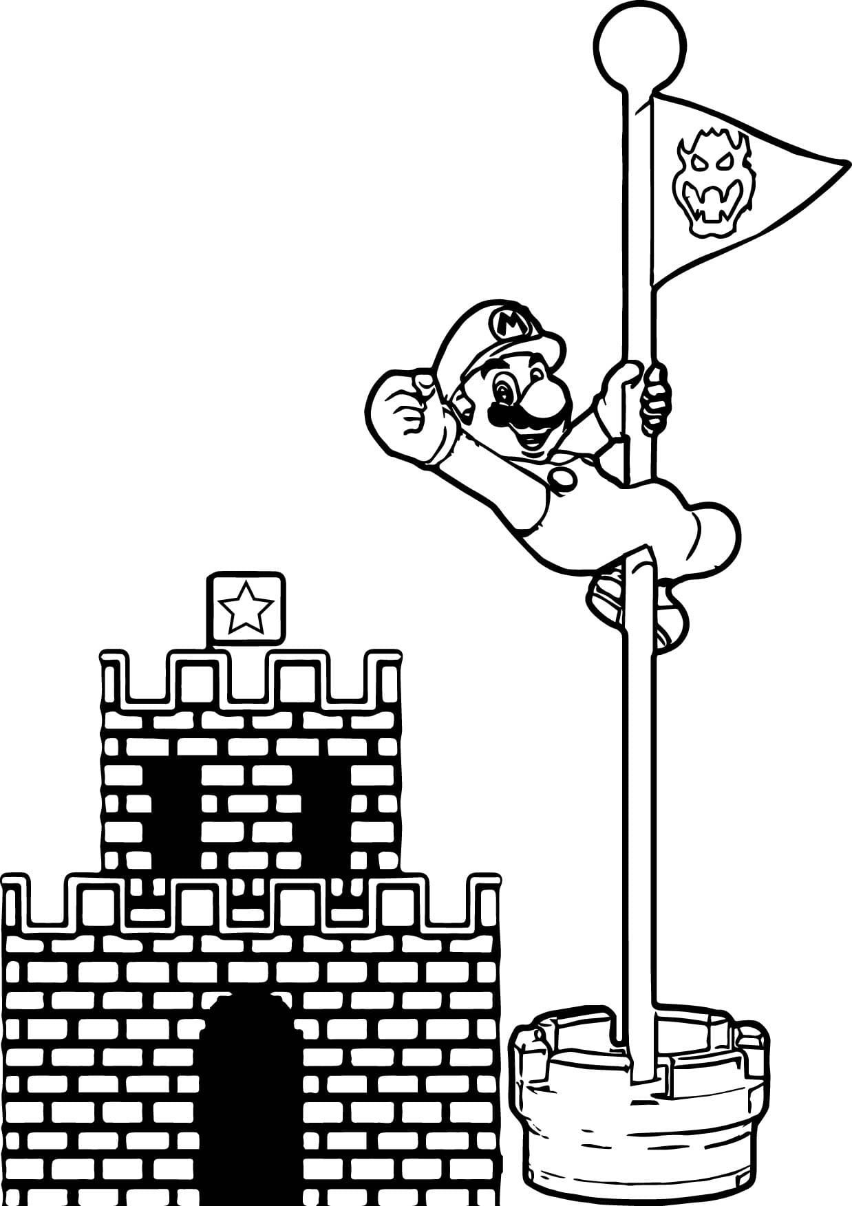 Desenho 16 de Super Mario para imprimir e colorir