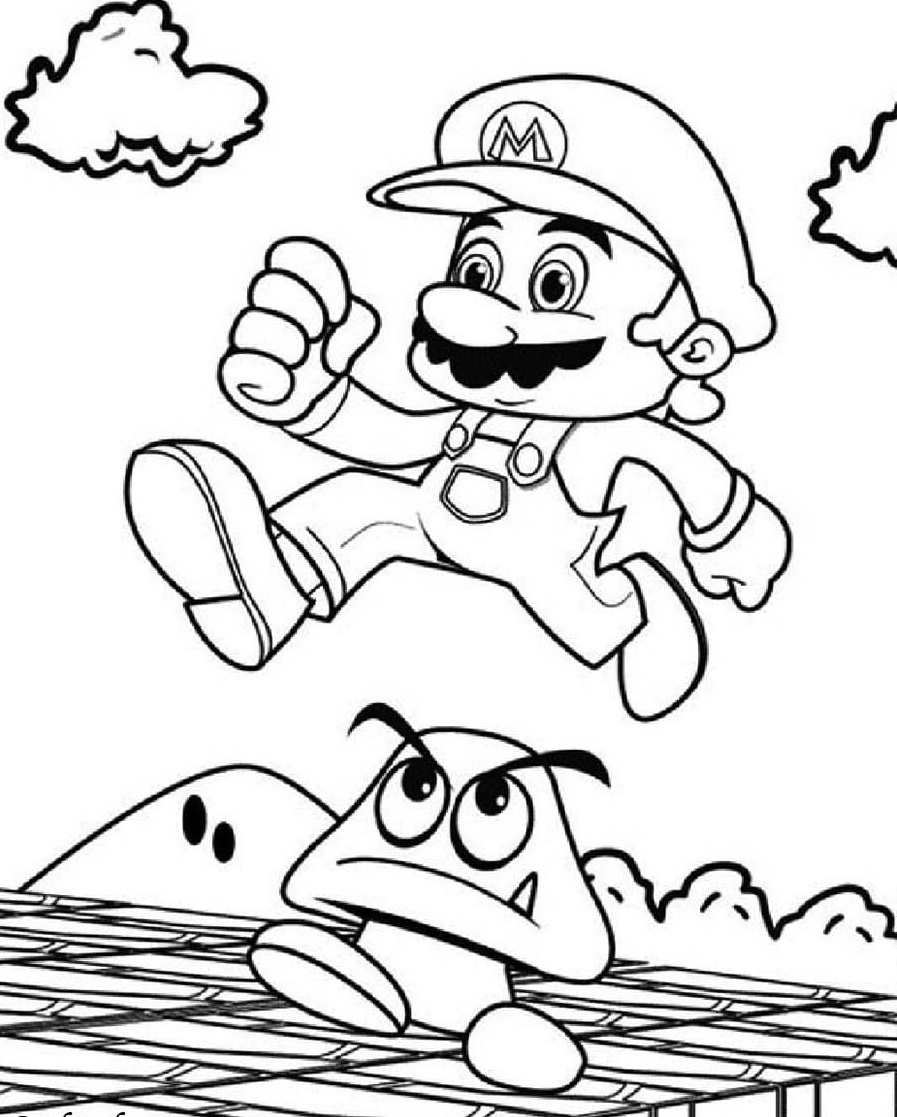Dibujo 28 de Super Mario para imprimir y colorear