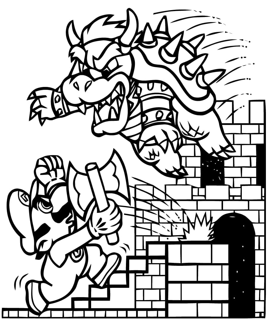 Desenho 38 de Super Mario para imprimir e colorir