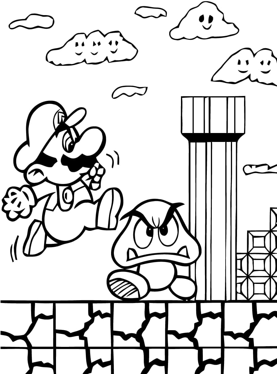 Desenho 44 de Super Mario para imprimir e colorir