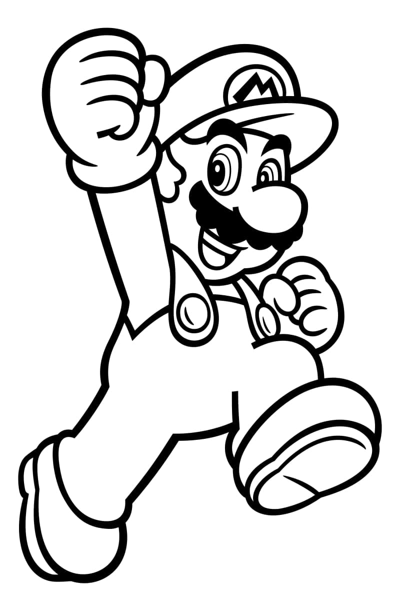 Desenho 47 de Super Mario para imprimir e colorir