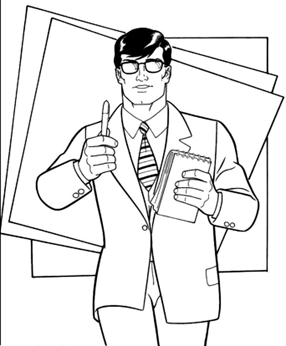 Desenho de Clark Kent para imprimir e colorir