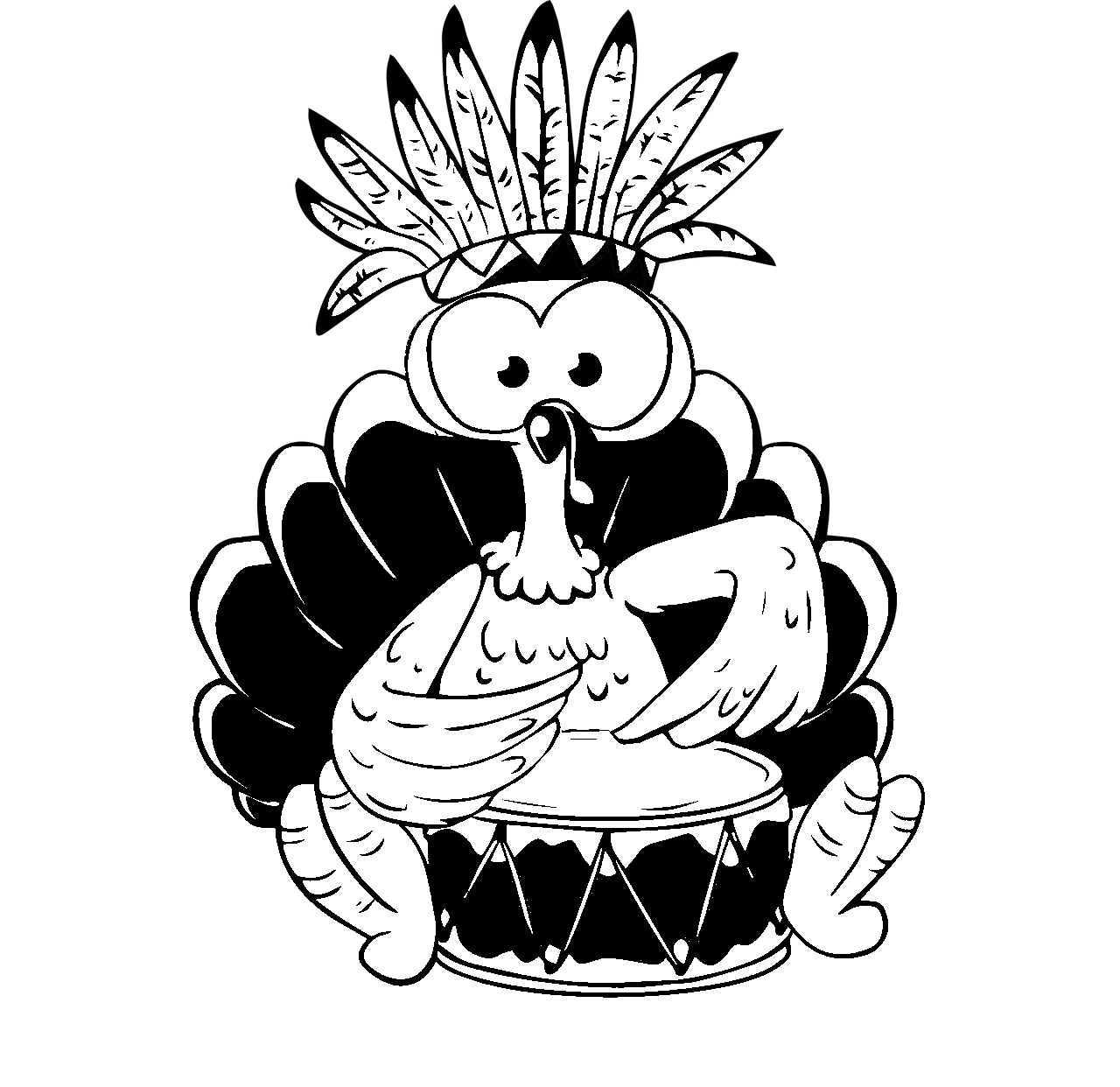 Coloring page of a turkey