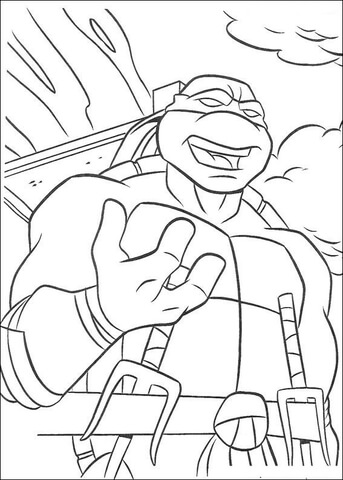 Dibujo de Rafael de las tortugas ninja para imprimir y colorear