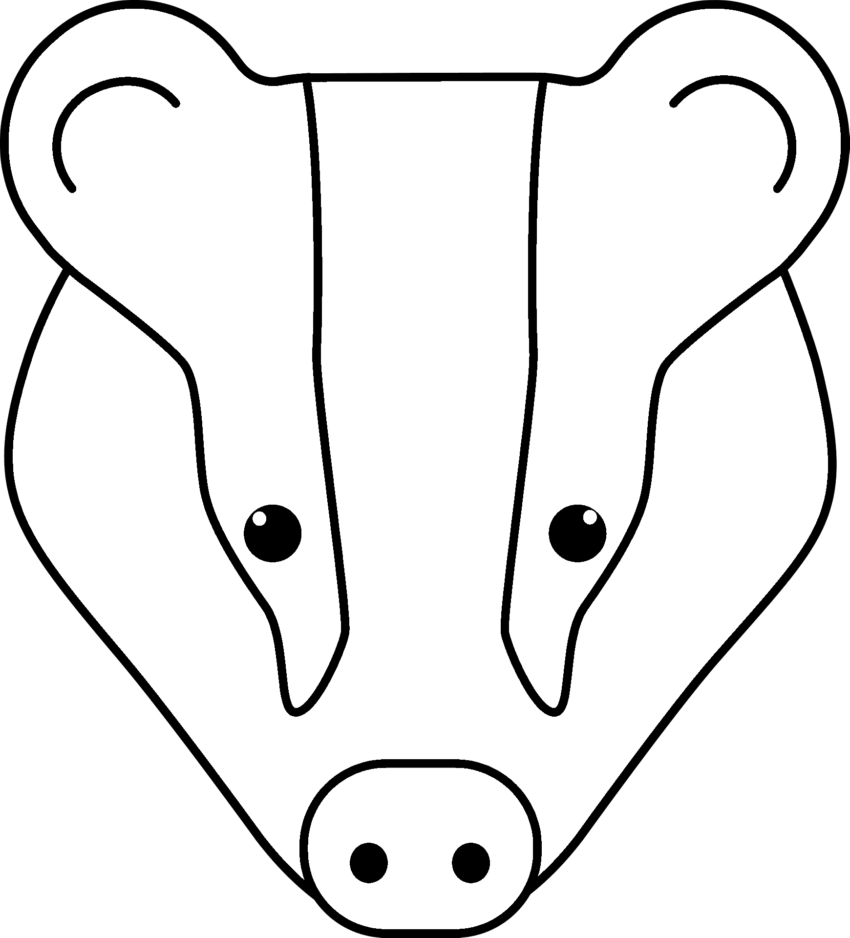 Coloring page of a badger (Meles meles)
