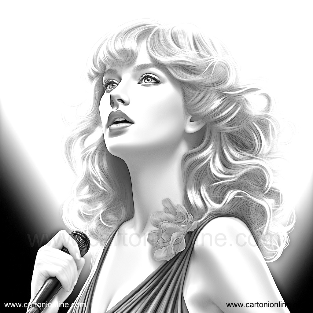 Drawing 01 of Taylor Swift to print and color