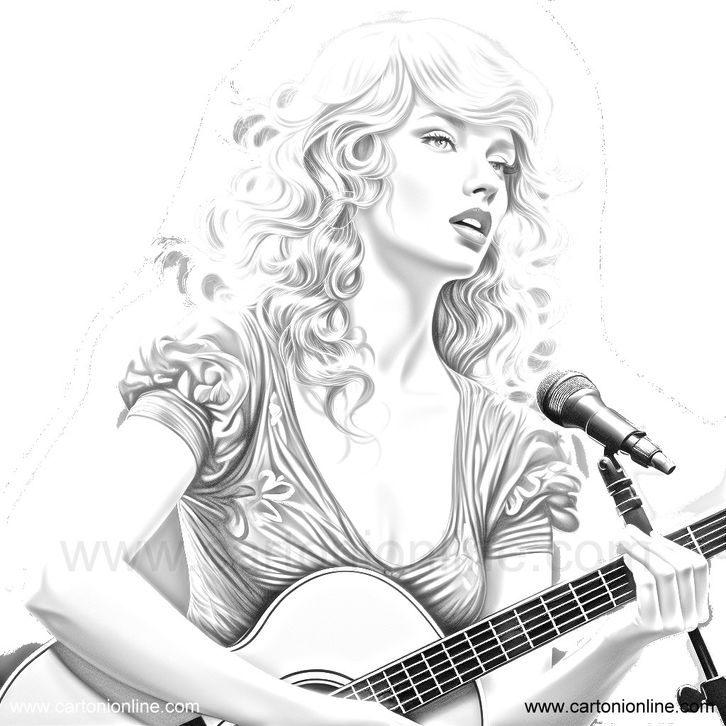Ausmalbilder Taylor Swift 02  zum Drucken und Frben